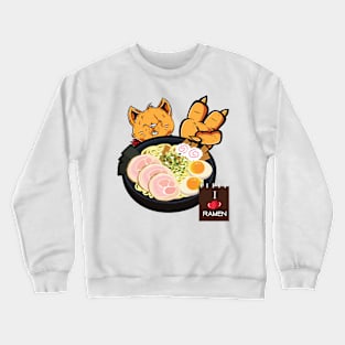 'Kawaii Cat Ramen Life' Cool Japanese Cats Crewneck Sweatshirt